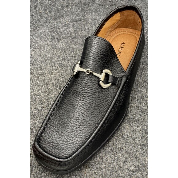 Alfani Brandon Mens Bit Loafer Black Leather Buckle Slip On Shoes 11.5 M - Picture 2 of 16